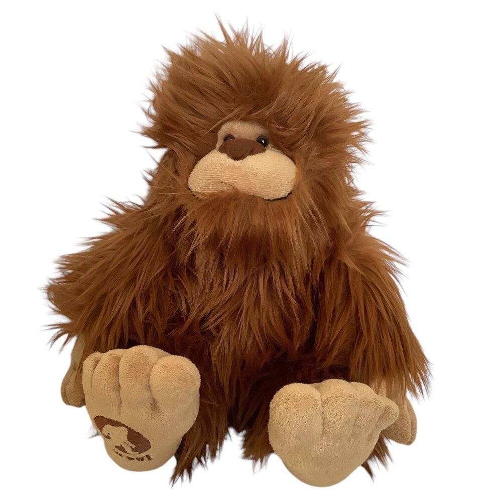 Bigfoot Sasquatch Plush Toy Stuffed Animal Soft Brown Fur Tan Face 14”x12.5”